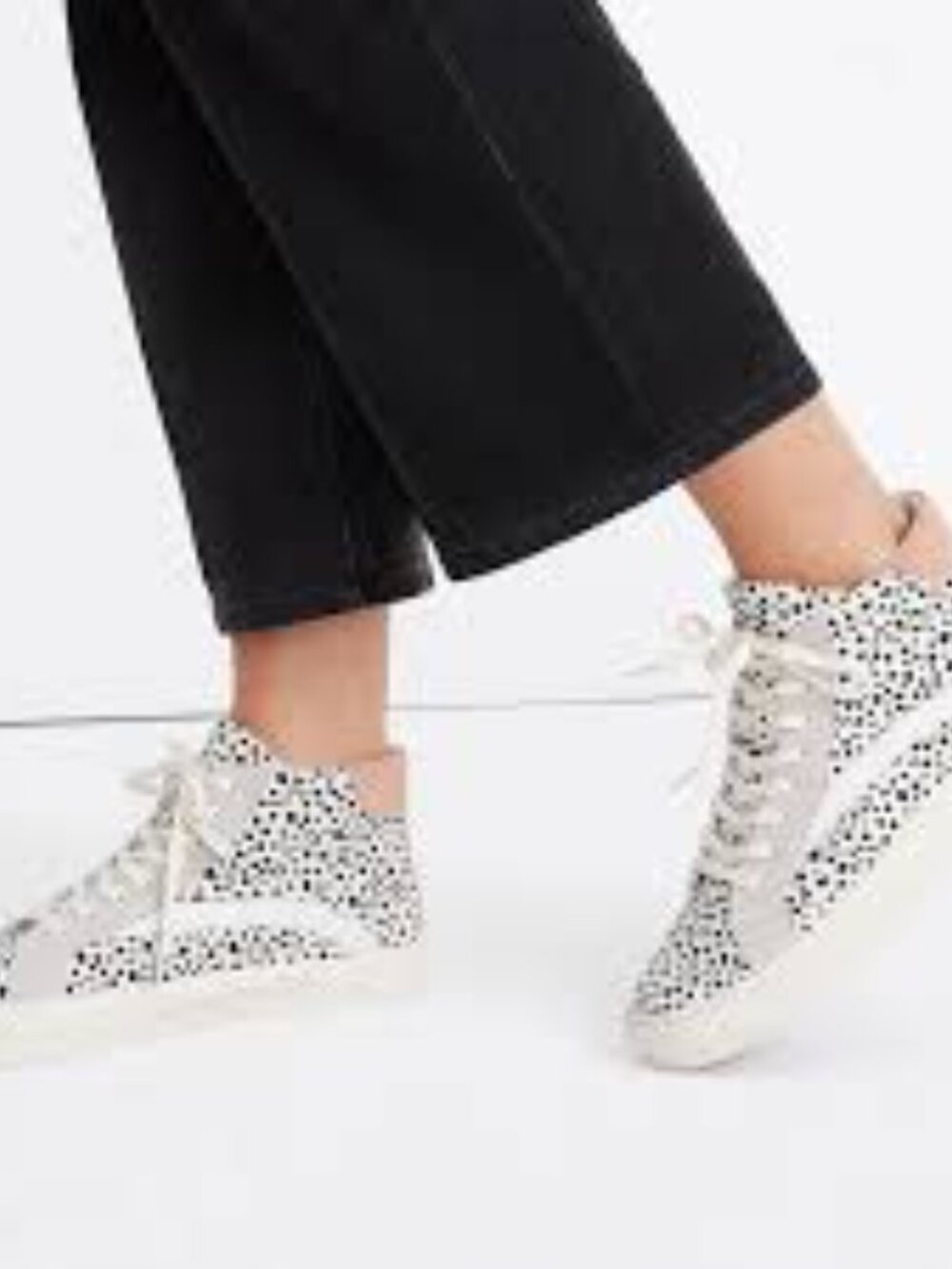Madewell Sidewalk High-Top Sneakers Spotted Calf Hair Suede